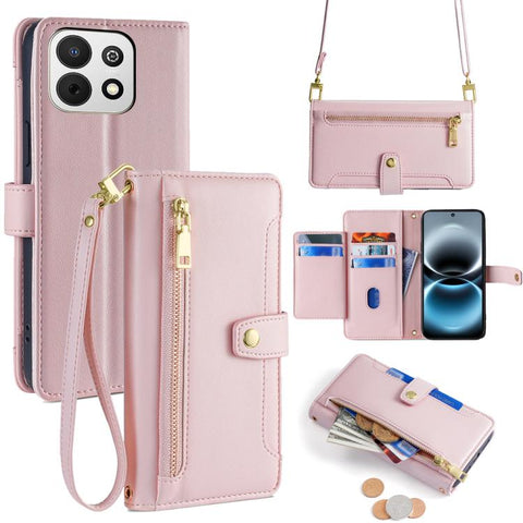 Sheep Texture Cross-body Zipper Wallet Leather Phone Case, For Huawei Enjoy 90 Pro Max 5G, For Huawei Enjoy 90 Plus 5G, For Huawei nova 15 Ultra, For Huawei nova 15 Pro, For Huawei nova 15, For Huawei Mate 80 Pro Max 5G, For Huawei Mate 80 5G          ...