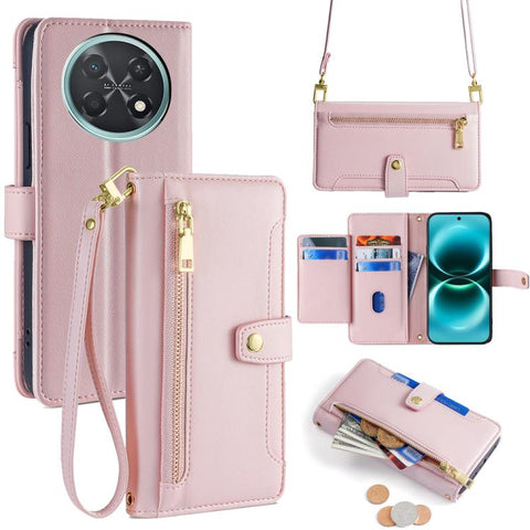 Sheep Texture Cross-body Zipper Wallet Leather Phone Case, For Huawei Enjoy 90 Pro Max 5G, For Huawei Enjoy 90 Plus 5G, For Huawei nova 15 Ultra, For Huawei nova 15 Pro, For Huawei nova 15, For Huawei Mate 80 Pro Max 5G, For Huawei Mate 80 5G          ...