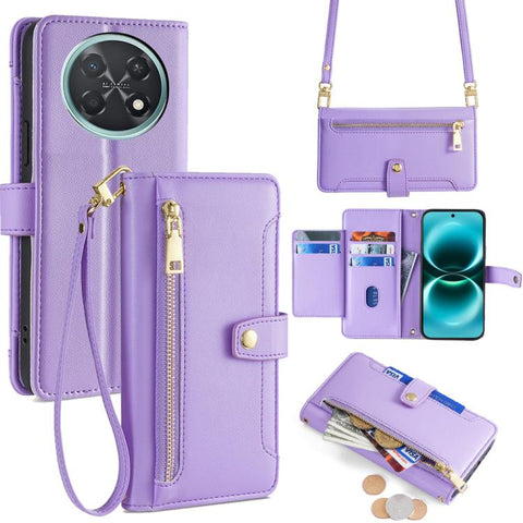 Sheep Texture Cross-body Zipper Wallet Leather Phone Case, For Huawei Enjoy 90 Pro Max 5G, For Huawei Enjoy 90 Plus 5G, For Huawei nova 15 Ultra, For Huawei nova 15 Pro, For Huawei nova 15, For Huawei Mate 80 Pro Max 5G, For Huawei Mate 80 5G          ...