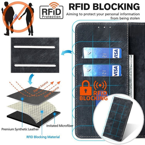 RFID Anti-theft Brush Magnetic Leather Phone Case, For OPPO A38 4G / A18 4G, For OPPO A2 Pro 5G, For OPPO A58 4G, For OPPO Reno10 5G / Reno10 Pro 5G Global, For OPPO A78 4G, For OPPO Reno10 Pro+ 5G, For OPPO A1 5G, For OPPO A79 5G