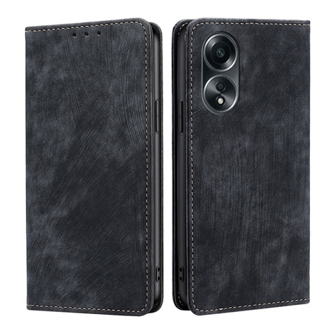 RFID Anti-theft Brush Magnetic Leather Phone Case, For OPPO A38 4G / A18 4G, For OPPO A2 Pro 5G, For OPPO A58 4G, For OPPO Reno10 5G / Reno10 Pro 5G Global, For OPPO A78 4G, For OPPO Reno10 Pro+ 5G, For OPPO A1 5G, For OPPO A79 5G