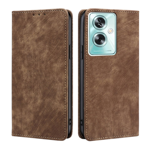 RFID Anti-theft Brush Magnetic Leather Phone Case, For OPPO A38 4G / A18 4G, For OPPO A2 Pro 5G, For OPPO A58 4G, For OPPO Reno10 5G / Reno10 Pro 5G Global, For OPPO A78 4G, For OPPO Reno10 Pro+ 5G, For OPPO A1 5G, For OPPO A79 5G