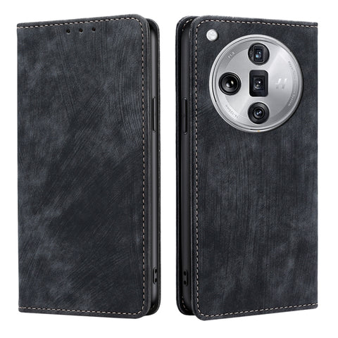 RFID Anti-theft Brush Magnetic Leather Phone Case, For OPPO Reno13 F 5G / 4G, For OPPO A3 5G India, For OPPO Reno12 F 5G, For OPPO A3 Pro 5G India, For OPPO Reno12 5G Global, For OPPO A60 4G Global, For OPPO Reno11 F 5G, For OPPO Find X7 5G            ...