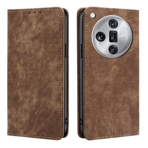 RFID Anti-theft Brush Magnetic Leather Phone Case, For OPPO Reno13 F 5G / 4G, For OPPO A3 5G India, For OPPO Reno12 F 5G, For OPPO A3 Pro 5G India, For OPPO Reno12 5G Global, For OPPO A60 4G Global, For OPPO Reno11 F 5G, For OPPO Find X7 5G            ...