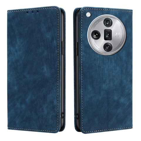 RFID Anti-theft Brush Magnetic Leather Phone Case, For OPPO Reno13 F 5G / 4G, For OPPO A3 5G India, For OPPO Reno12 F 5G, For OPPO A3 Pro 5G India, For OPPO Reno12 5G Global, For OPPO A60 4G Global, For OPPO Reno11 F 5G, For OPPO Find X7 5G            ...