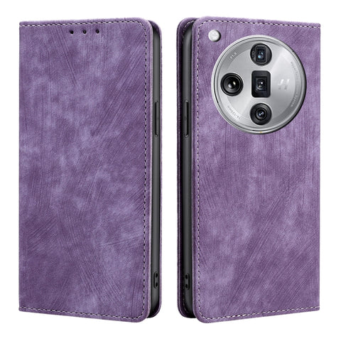 RFID Anti-theft Brush Magnetic Leather Phone Case, For OPPO Reno13 F 5G / 4G, For OPPO A3 5G India, For OPPO Reno12 F 5G, For OPPO A3 Pro 5G India, For OPPO Reno12 5G Global, For OPPO A60 4G Global, For OPPO Reno11 F 5G, For OPPO Find X7 5G            ...
