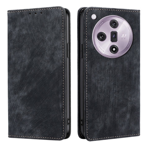 RFID Anti-theft Brush Magnetic Leather Phone Case, For OPPO Reno13 F 5G / 4G, For OPPO A3 5G India, For OPPO Reno12 F 5G, For OPPO A3 Pro 5G India, For OPPO Reno12 5G Global, For OPPO A60 4G Global, For OPPO Reno11 F 5G, For OPPO Find X7 5G            ...