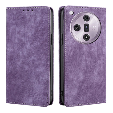 RFID Anti-theft Brush Magnetic Leather Phone Case, For OPPO Reno13 F 5G / 4G, For OPPO A3 5G India, For OPPO Reno12 F 5G, For OPPO A3 Pro 5G India, For OPPO Reno12 5G Global, For OPPO A60 4G Global, For OPPO Reno11 F 5G, For OPPO Find X7 5G            ...