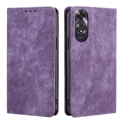 RFID Anti-theft Brush Magnetic Leather Phone Case, For OPPO Reno13 F 5G / 4G, For OPPO A3 5G India, For OPPO Reno12 F 5G, For OPPO A3 Pro 5G India, For OPPO Reno12 5G Global, For OPPO A60 4G Global, For OPPO Reno11 F 5G, For OPPO Find X7 5G            ...