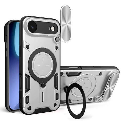 CD Texture Sliding Camshield Magnetic Holder Phone Case, For iPhone 18 Pro, For iPhone 18 Pro Max, For iPhone 17e / 16e, For iPhone 17 Pro Max, For iPhone 17 Pro, For iPhone 17, For iPhone Air, For iPhone 16 Pro Max