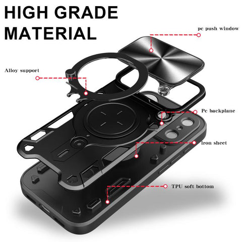 CD Texture Sliding Camshield Magnetic Holder Phone Case, For iPhone 18 Pro, For iPhone 18 Pro Max, For iPhone 17e / 16e, For iPhone 17 Pro Max, For iPhone 17 Pro, For iPhone 17, For iPhone Air, For iPhone 16 Pro Max