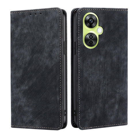 RFID Anti-theft Brush Magnetic Leather Phone Case, For OnePlus Ace 3V 5G, For OnePlus Nord CE4, For OnePlus Ace 2 Pro, For OnePlus Nord CE3 5G, For OnePlus Nord CE 3 Lite 5G