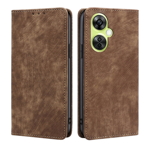 RFID Anti-theft Brush Magnetic Leather Phone Case, For OnePlus Ace 3V 5G, For OnePlus Nord CE4, For OnePlus Ace 2 Pro, For OnePlus Nord CE3 5G, For OnePlus Nord CE 3 Lite 5G