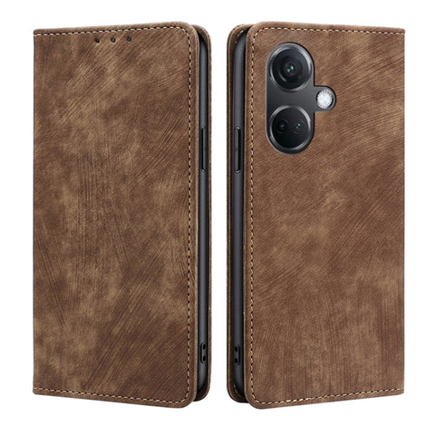 RFID Anti-theft Brush Magnetic Leather Phone Case, For OnePlus Ace 3V 5G, For OnePlus Nord CE4, For OnePlus Ace 2 Pro, For OnePlus Nord CE3 5G, For OnePlus Nord CE 3 Lite 5G