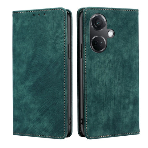 RFID Anti-theft Brush Magnetic Leather Phone Case, For OnePlus Ace 3V 5G, For OnePlus Nord CE4, For OnePlus Ace 2 Pro, For OnePlus Nord CE3 5G, For OnePlus Nord CE 3 Lite 5G