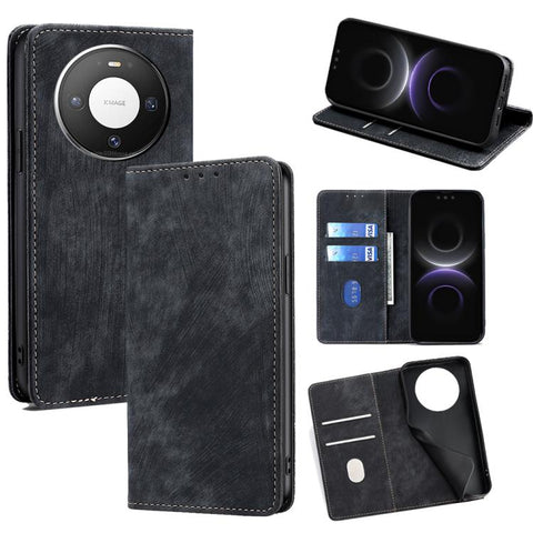 RFID Anti-theft Brush Magnetic Leather Phone Case, For Huawei Enjoy 90 Pro Max 5G, For Huawei Enjoy 90 Plus 5G, For Huawei nova 15 Ultra, For Huawei nova 15 Pro, For Huawei nova 15, For Huawei Mate 80 Pro Max 5G, For Huawei Mate 80 5G                  ...