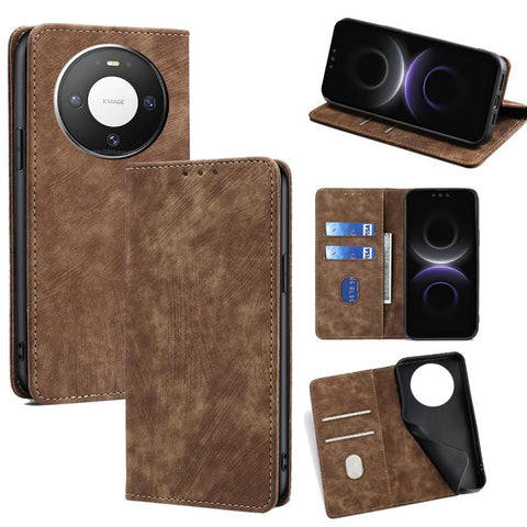 RFID Anti-theft Brush Magnetic Leather Phone Case, For Huawei Enjoy 90 Pro Max 5G, For Huawei Enjoy 90 Plus 5G, For Huawei nova 15 Ultra, For Huawei nova 15 Pro, For Huawei nova 15, For Huawei Mate 80 Pro Max 5G, For Huawei Mate 80 5G                  ...