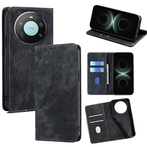 RFID Anti-theft Brush Magnetic Leather Phone Case, For Huawei Enjoy 90 Pro Max 5G, For Huawei Enjoy 90 Plus 5G, For Huawei nova 15 Ultra, For Huawei nova 15 Pro, For Huawei nova 15, For Huawei Mate 80 Pro Max 5G, For Huawei Mate 80 5G                  ...