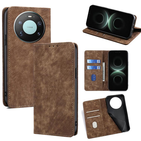 RFID Anti-theft Brush Magnetic Leather Phone Case, For Huawei Enjoy 90 Pro Max 5G, For Huawei Enjoy 90 Plus 5G, For Huawei nova 15 Ultra, For Huawei nova 15 Pro, For Huawei nova 15, For Huawei Mate 80 Pro Max 5G, For Huawei Mate 80 5G                  ...