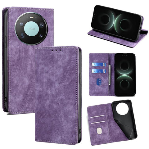RFID Anti-theft Brush Magnetic Leather Phone Case, For Huawei Enjoy 90 Pro Max 5G, For Huawei Enjoy 90 Plus 5G, For Huawei nova 15 Ultra, For Huawei nova 15 Pro, For Huawei nova 15, For Huawei Mate 80 Pro Max 5G, For Huawei Mate 80 5G                  ...