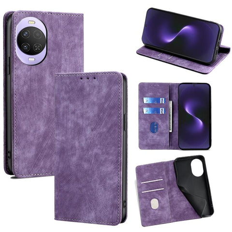 RFID Anti-theft Brush Magnetic Leather Phone Case, For Huawei Enjoy 90 Pro Max 5G, For Huawei Enjoy 90 Plus 5G, For Huawei nova 15 Ultra, For Huawei nova 15 Pro, For Huawei nova 15, For Huawei Mate 80 Pro Max 5G, For Huawei Mate 80 5G                  ...