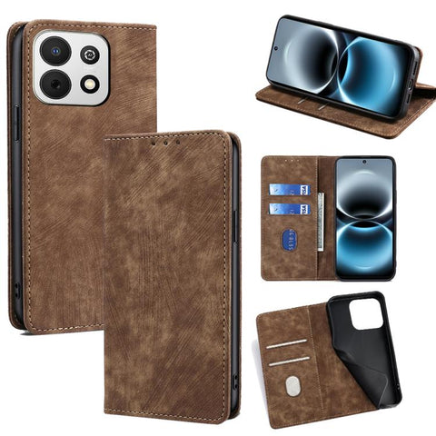 RFID Anti-theft Brush Magnetic Leather Phone Case, For Huawei Enjoy 90 Pro Max 5G, For Huawei Enjoy 90 Plus 5G, For Huawei nova 15 Ultra, For Huawei nova 15 Pro, For Huawei nova 15, For Huawei Mate 80 Pro Max 5G, For Huawei Mate 80 5G                  ...