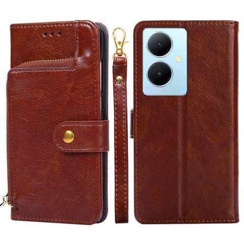 Zipper Bag Leather Phone Case, For vivo X100s, For vivo Y38 5G / T3x Global, For vivo V30e 5G Global, For vivo iQOO Z9x 5G, For vivo iQOO Z9 Turbo, For vivo Y03 4G, For vivo Y100 5G IDN, For vivo Y78 Plus 5G