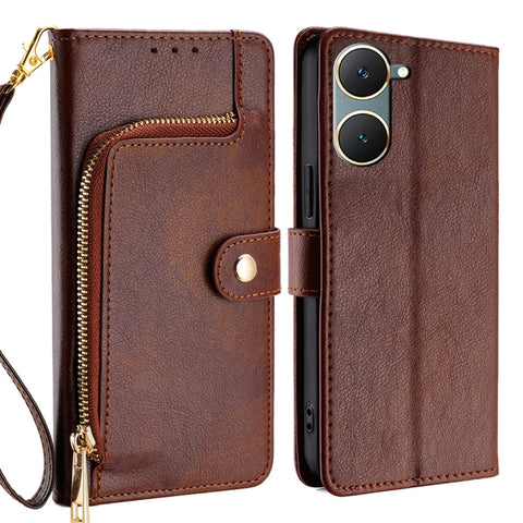 Zipper Bag Leather Phone Case, For vivo X100s, For vivo Y38 5G / T3x Global, For vivo V30e 5G Global, For vivo iQOO Z9x 5G, For vivo iQOO Z9 Turbo, For vivo Y03 4G, For vivo Y100 5G IDN, For vivo Y78 Plus 5G