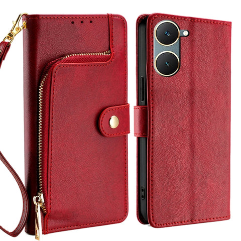 Zipper Bag Leather Phone Case, For vivo X100s, For vivo Y38 5G / T3x Global, For vivo V30e 5G Global, For vivo iQOO Z9x 5G, For vivo iQOO Z9 Turbo, For vivo Y03 4G, For vivo Y100 5G IDN, For vivo Y78 Plus 5G