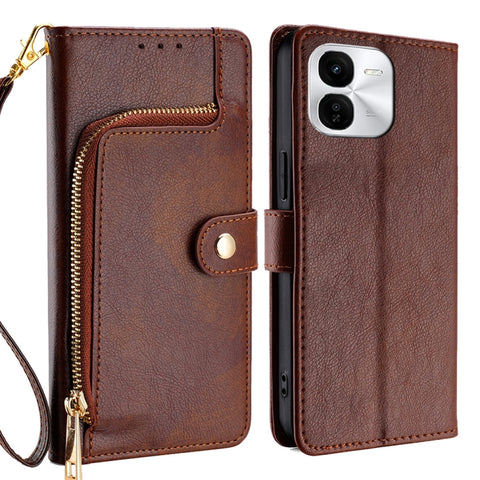 Zipper Bag Leather Phone Case, For vivo X100s, For vivo Y38 5G / T3x Global, For vivo V30e 5G Global, For vivo iQOO Z9x 5G, For vivo iQOO Z9 Turbo, For vivo Y03 4G, For vivo Y100 5G IDN, For vivo Y78 Plus 5G