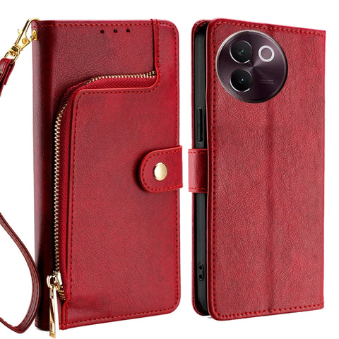 Zipper Bag Leather Phone Case, For vivo X100s, For vivo Y38 5G / T3x Global, For vivo V30e 5G Global, For vivo iQOO Z9x 5G, For vivo iQOO Z9 Turbo, For vivo Y03 4G, For vivo Y100 5G IDN, For vivo Y78 Plus 5G