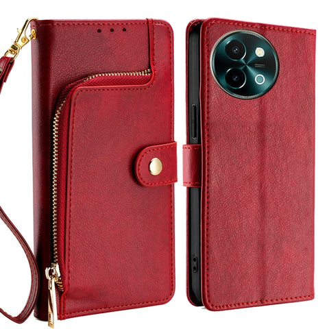 Zipper Bag Leather Phone Case, For vivo X100s, For vivo Y38 5G / T3x Global, For vivo V30e 5G Global, For vivo iQOO Z9x 5G, For vivo iQOO Z9 Turbo, For vivo Y03 4G, For vivo Y100 5G IDN, For vivo Y78 Plus 5G