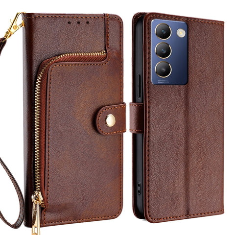 Zipper Bag Leather Phone Case, For vivo X100s, For vivo Y38 5G / T3x Global, For vivo V30e 5G Global, For vivo iQOO Z9x 5G, For vivo iQOO Z9 Turbo, For vivo Y03 4G, For vivo Y100 5G IDN, For vivo Y78 Plus 5G