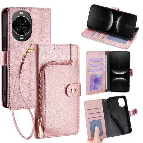 Zipper Bag Leather Phone Case, For Huawei Enjoy 90 Pro Max 5G, For Huawei Enjoy 90 Plus 5G, For Huawei nova 15 Ultra, For Huawei nova 15 Pro, For Huawei nova 15, For Huawei Mate 80 Pro Max 5G, For Huawei Mate 80 5G, For Huawei Maimang 40 5G            ...