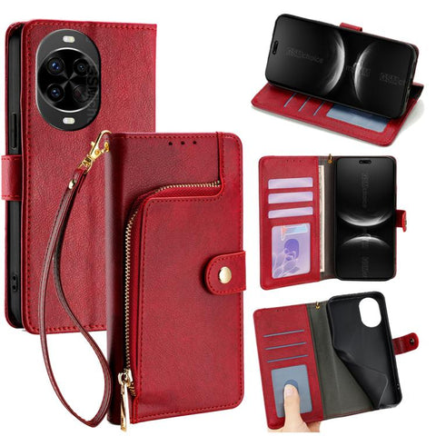 Zipper Bag Leather Phone Case, For Huawei Enjoy 90 Pro Max 5G, For Huawei Enjoy 90 Plus 5G, For Huawei nova 15 Ultra, For Huawei nova 15 Pro, For Huawei nova 15, For Huawei Mate 80 Pro Max 5G, For Huawei Mate 80 5G, For Huawei Maimang 40 5G            ...