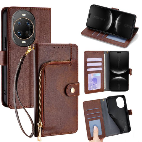 Zipper Bag Leather Phone Case, For Huawei Enjoy 90 Pro Max 5G, For Huawei Enjoy 90 Plus 5G, For Huawei nova 15 Ultra, For Huawei nova 15 Pro, For Huawei nova 15, For Huawei Mate 80 Pro Max 5G, For Huawei Mate 80 5G, For Huawei Maimang 40 5G            ...