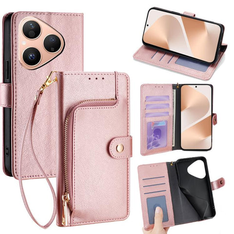 Zipper Bag Leather Phone Case, For Huawei Enjoy 90 Pro Max 5G, For Huawei Enjoy 90 Plus 5G, For Huawei nova 15 Ultra, For Huawei nova 15 Pro, For Huawei nova 15, For Huawei Mate 80 Pro Max 5G, For Huawei Mate 80 5G, For Huawei Maimang 40 5G            ...