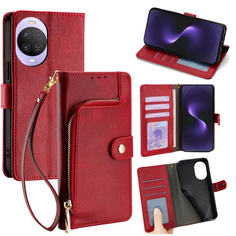 Zipper Bag Leather Phone Case, For Huawei Enjoy 90 Pro Max 5G, For Huawei Enjoy 90 Plus 5G, For Huawei nova 15 Ultra, For Huawei nova 15 Pro, For Huawei nova 15, For Huawei Mate 80 Pro Max 5G, For Huawei Mate 80 5G, For Huawei Maimang 40 5G            ...
