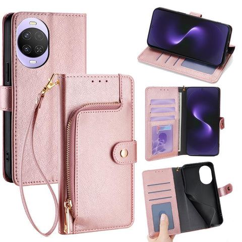Zipper Bag Leather Phone Case, For Huawei Enjoy 90 Pro Max 5G, For Huawei Enjoy 90 Plus 5G, For Huawei nova 15 Ultra, For Huawei nova 15 Pro, For Huawei nova 15, For Huawei Mate 80 Pro Max 5G, For Huawei Mate 80 5G, For Huawei Maimang 40 5G            ...