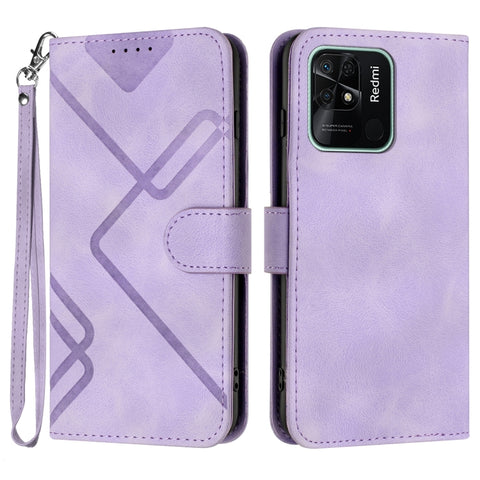 Line Pattern Skin Feel Leather Phone Case, For Xiaomi Poco M5, For Xiaomi Poco M5s 4G Global, For Xiaomi Redmi Note 11 Pro 4G/5G Global, For Xiaomi Redmi Note 11SE 4G India, For Xiaomi Redmi 10 Power, For Xiaomi Redmi 10A 4G                            ...
