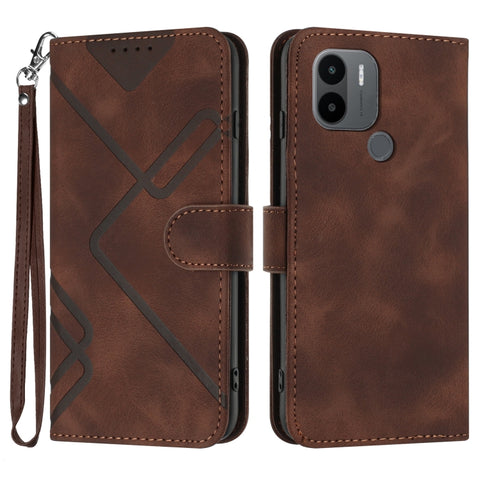 Line Pattern Skin Feel Leather Phone Case, For Xiaomi Redmi Note 12 4G Global, For Xiaomi Redmi Note 12 Pro+ 4G/5G Global, For Xiaomi Redmi Note 12 5G Global, For Xiaomi 13 Pro, For Xiaomi 13, For Xiaomi Redmi A1+, For Xiaomi Civi 2                    ...