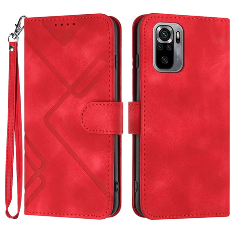 Line Pattern Skin Feel Leather Phone Case, For Xiaomi Poco M5, For Xiaomi Poco M5s 4G Global, For Xiaomi Redmi Note 11 Pro 4G/5G Global, For Xiaomi Redmi Note 11SE 4G India, For Xiaomi Redmi 10 Power, For Xiaomi Redmi 10A 4G                            ...