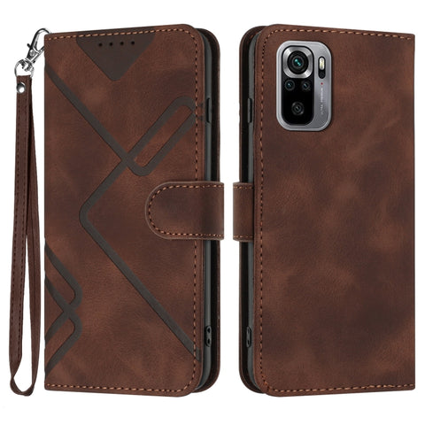 Line Pattern Skin Feel Leather Phone Case, For Xiaomi Poco M5, For Xiaomi Poco M5s 4G Global, For Xiaomi Redmi Note 11 Pro 4G/5G Global, For Xiaomi Redmi Note 11SE 4G India, For Xiaomi Redmi 10 Power, For Xiaomi Redmi 10A 4G                            ...
