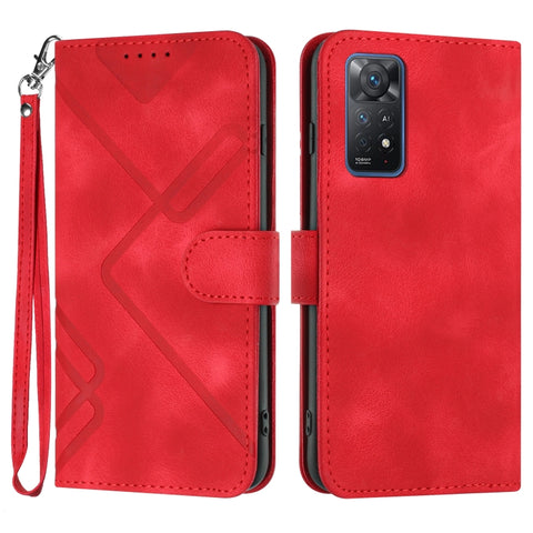 Line Pattern Skin Feel Leather Phone Case, For Xiaomi Poco M5, For Xiaomi Poco M5s 4G Global, For Xiaomi Redmi Note 11 Pro 4G/5G Global, For Xiaomi Redmi Note 11SE 4G India, For Xiaomi Redmi 10 Power, For Xiaomi Redmi 10A 4G                            ...