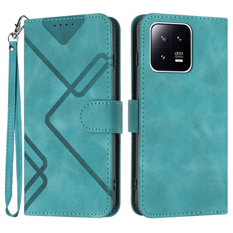 Line Pattern Skin Feel Leather Phone Case, For Xiaomi Redmi Note 12 4G Global, For Xiaomi Redmi Note 12 Pro+ 4G/5G Global, For Xiaomi Redmi Note 12 5G Global, For Xiaomi 13 Pro, For Xiaomi 13, For Xiaomi Redmi A1+, For Xiaomi Civi 2                    ...