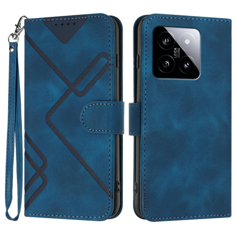 Line Pattern Skin Feel Leather Phone Case, For Xiaomi Redmi Note 13 Pro 4G, For Xiaomi Redmi Note 13 4G, For Xiaomi Redmi 13C, For Xiaomi Redmi K70E, For Xiaomi 14 Pro, For Xiaomi 14, For Xiaomi Redmi K70, For Xiaomi Redmi Note 12 Pro 4G/5G Global