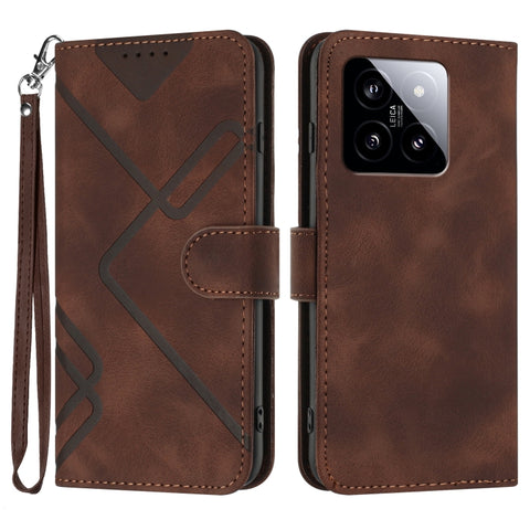 Line Pattern Skin Feel Leather Phone Case, For Xiaomi Redmi Note 13 Pro 4G, For Xiaomi Redmi Note 13 4G, For Xiaomi Redmi 13C, For Xiaomi Redmi K70E, For Xiaomi 14 Pro, For Xiaomi 14, For Xiaomi Redmi K70, For Xiaomi Redmi Note 12 Pro 4G/5G Global