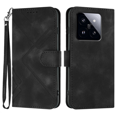 Line Pattern Skin Feel Leather Phone Case, For Xiaomi Redmi Note 13 Pro 4G, For Xiaomi Redmi Note 13 4G, For Xiaomi Redmi 13C, For Xiaomi Redmi K70E, For Xiaomi 14 Pro, For Xiaomi 14, For Xiaomi Redmi K70, For Xiaomi Redmi Note 12 Pro 4G/5G Global