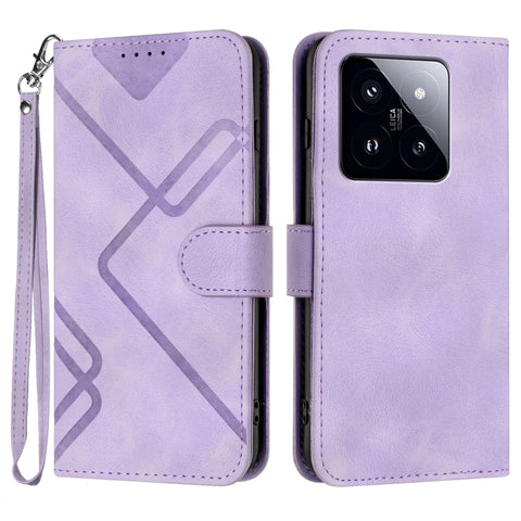 Line Pattern Skin Feel Leather Phone Case, For Xiaomi Redmi Note 13 Pro 4G, For Xiaomi Redmi Note 13 4G, For Xiaomi Redmi 13C, For Xiaomi Redmi K70E, For Xiaomi 14 Pro, For Xiaomi 14, For Xiaomi Redmi K70, For Xiaomi Redmi Note 12 Pro 4G/5G Global