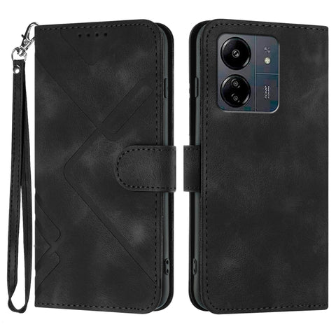 Line Pattern Skin Feel Leather Phone Case, For Xiaomi Redmi Note 13 Pro 4G, For Xiaomi Redmi Note 13 4G, For Xiaomi Redmi 13C, For Xiaomi Redmi K70E, For Xiaomi 14 Pro, For Xiaomi 14, For Xiaomi Redmi K70, For Xiaomi Redmi Note 12 Pro 4G/5G Global